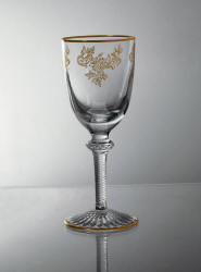 lead crystal with gold engraving by Montbronn of France