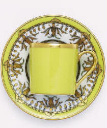 Coromandel Coffee Cup and saucer in almond green by Robert Haviland & C. Parlon