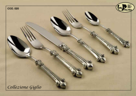  Fleur-de-Lis flatware, Giglio Italian pewter flatware by Valpeltro
