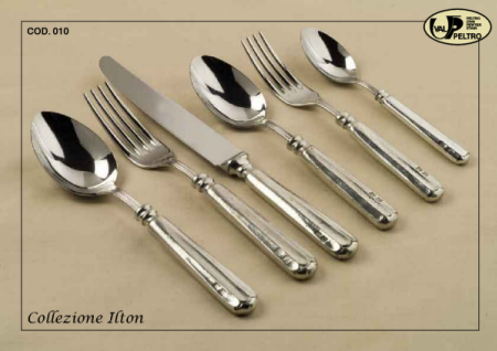 Pewter Flatware, Ilton in a bevelled  design, nicely balanced hand finished in Italian pewter