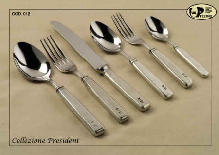 Fine Italian Flatware in pewter, President by Valpeltro