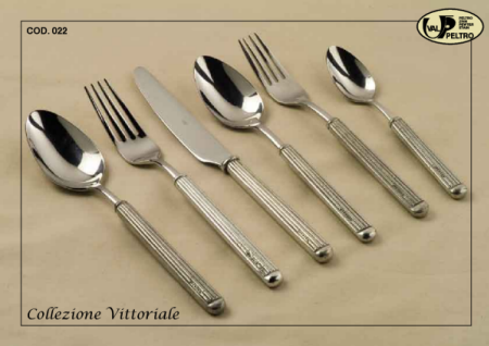 Elegant Flatware, in pewter, Vittoriale by Valpeltro of Italy