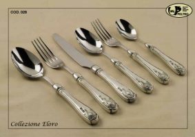 Italian pewter flatware, pattern Eloro, by Valpeltro, hand fishished pewer flatware