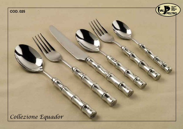 Bamboo Flatware in pewter, Equador by Valpeltro