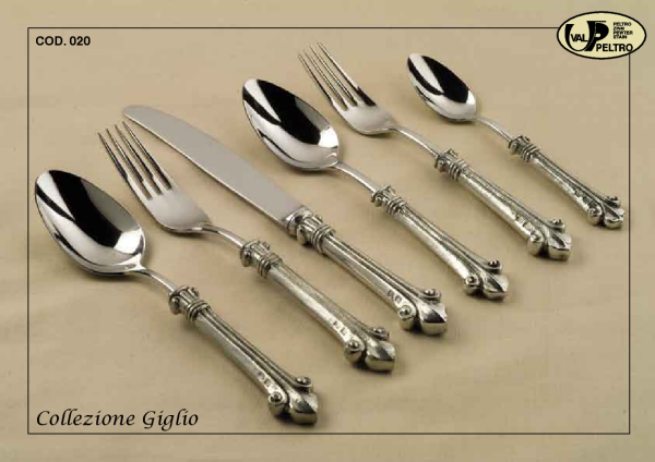  Fleur-de-Lis flatware, Giglio Italian pewter flatware by Valpeltro