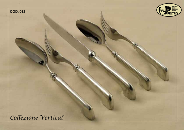Unique Flatware in pewter, Vertical by Valpeltro of Italy