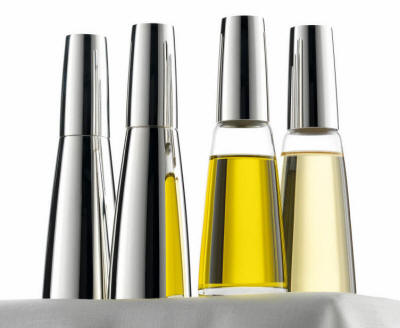 Table Accessories, salt and pepper mill, oil and vinegar set in Sterling Silver and Silverplate by Robbe & Berking
