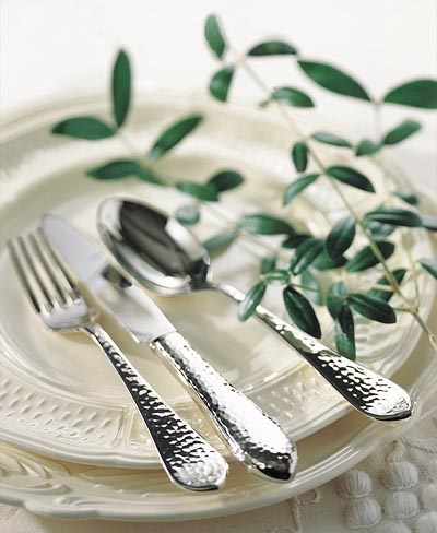 Hammered Motif Flatware, Martele by Robbe and Berking, German silversmiths of distinction