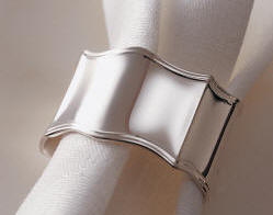 Sterling Silver Napkin Ring - Alt-Chippendale and Navette