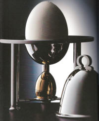 The Ultimate Egg Cup with integrated salt cellar in Silver and Gold by Robbe & Berking