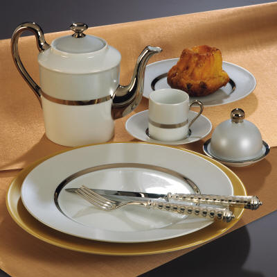 Platinum and silver dinnerware by Jammet Seignolles of Limoges