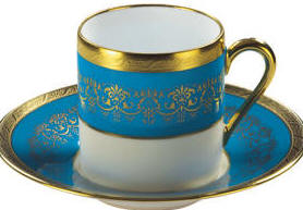 Luxury dinnerware, Villardiere cup in lgon by Jammet Seignolles of Limoges