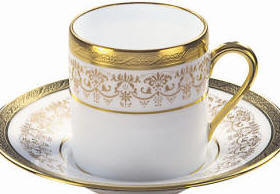 Luxury dinnerware, white Villardiere cup by Jammet Seignolles of Limoges