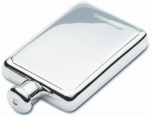 Sterling Silver Hip Flask - Rectangular Hip Flask in hallmarked sterling silver by Broadway of England