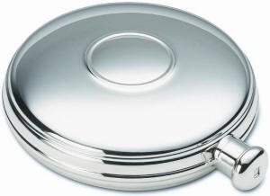 Sterling Silver Hip Flask - Round Hip Flask by Broadway of England