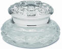 Sterling Silver Gifts for Ladies - handmade powder bowl embossed sterling silver and crystal