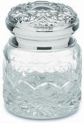 Sterling Silver Gifts for Ladies -  4 dressing table crystal jars with sterling silver victorian tops and crystal by Royal Brierley
