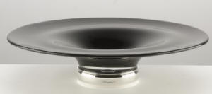 Krosno flat fruit bowl with sterling silver base by Broadway