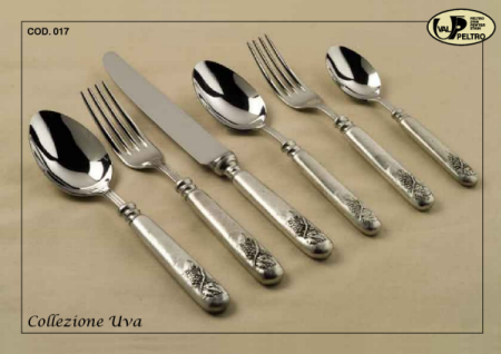 Grape Motif Flatware, Uva in pewter by Valpeltro